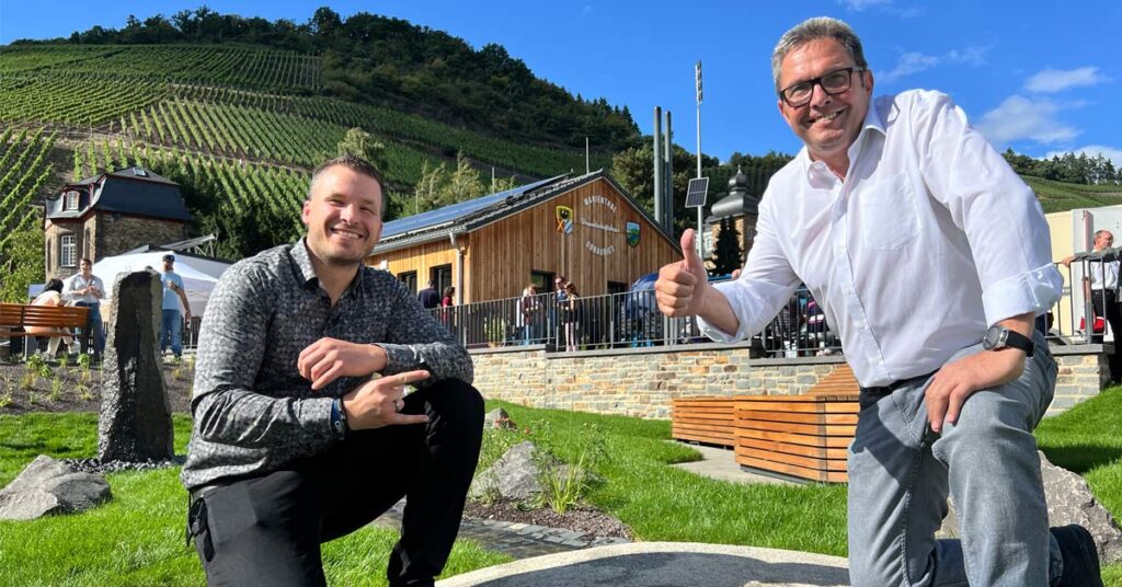 David Fuhrmann, Dernauer Ortsbürgermeister und Rolf Schmitt, "Dorfkümmerer" aus Marienthal