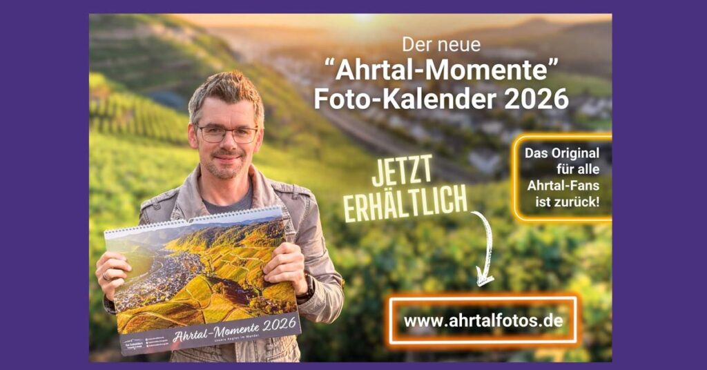 Der neue „Ahrtal-Momente“ Kalender 2026 ist verfügbar.