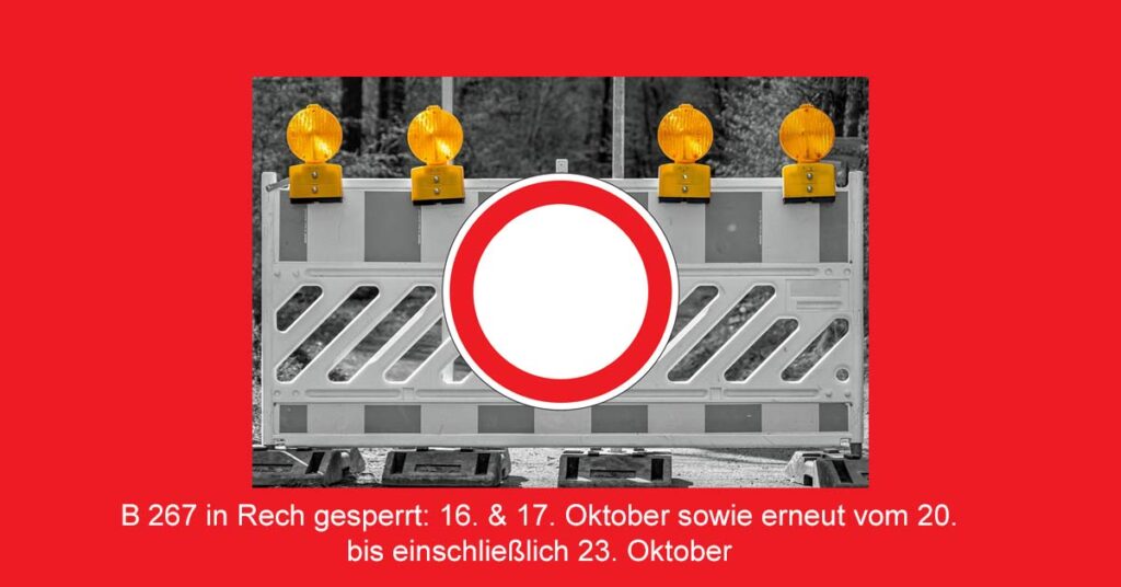 Umleitungen zur bevorstehenden Sperrung sind eingerichtet.