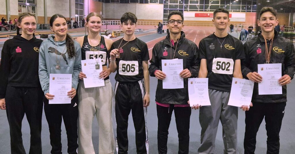 LG Kreis Ahrweiler überzeugt bei den RLP-Hallenmeisterschaften U16 in Ludwigshafen: Staffel-Silber, Podestplätze im Einzel und starke Breite.