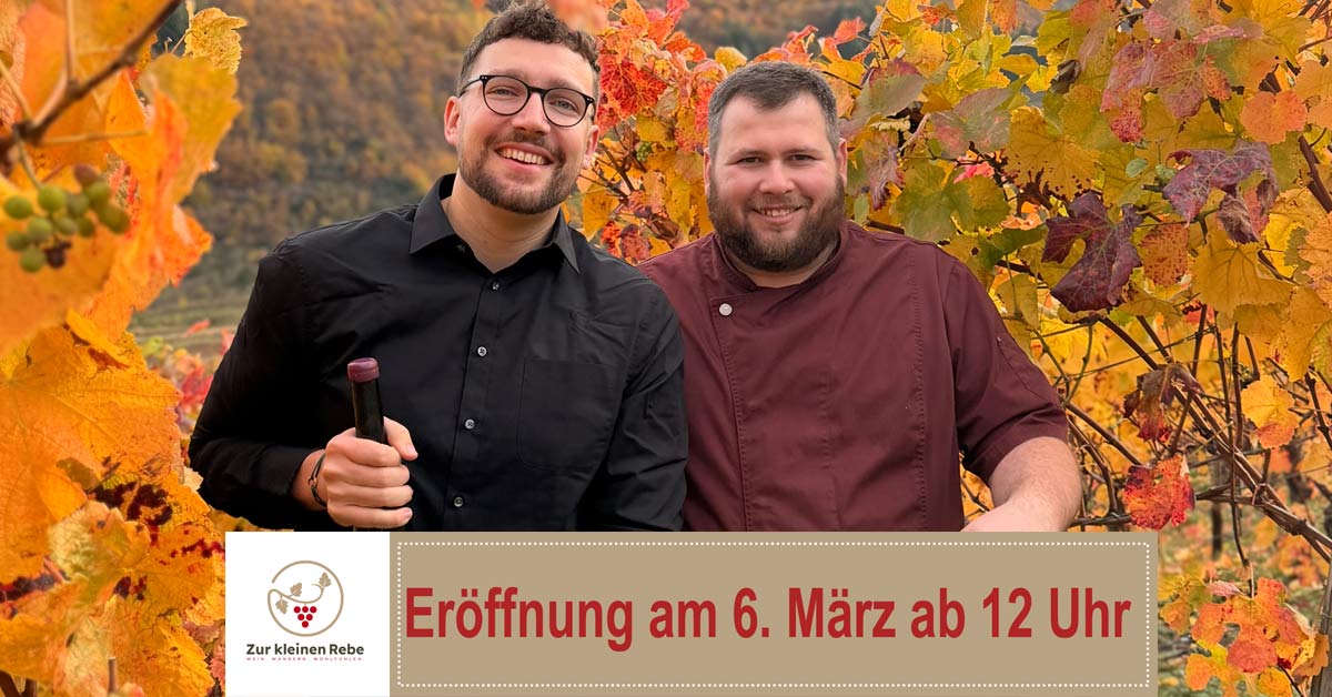Alexander Geschier und Fabian Dannenberger, die neuen Gastgeber der Lokalität: "Zur kleinen Rebe"