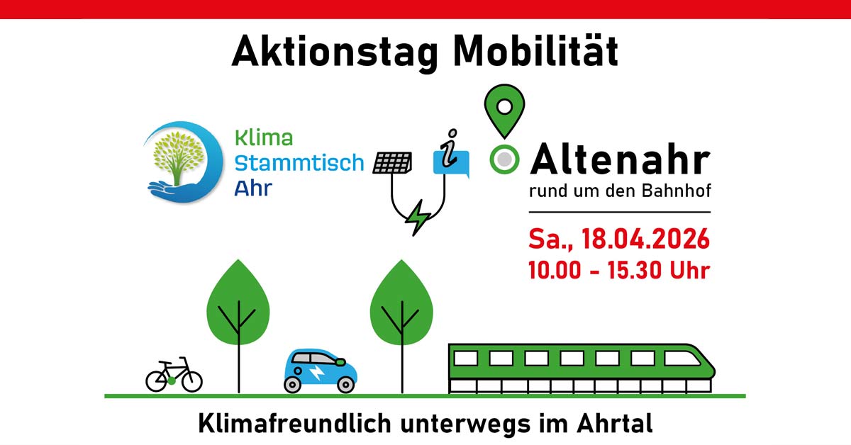 Nachhaltig mobil im Kreis Ahrweiler: Beim Aktionstag Mobilität in Altenahr erleben Besucher E-Bikes, ÖPNV-Innovationen und neue Radwegekonzepte: kompakt, praxisnah und zukunftsweisend.