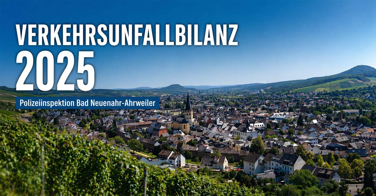 Die Unfallzahlen im Zuständigkeitsbereich der Polizeiinspektion Bad Neuenahr-Ahrweiler sinken – gleichzeitig steigt die Zahl der Verletzten spürbar an. Besonders einzelne Gruppen geraten stärker in den Fokus der Polizei in Bad Neuenahr-Ahrweiler.