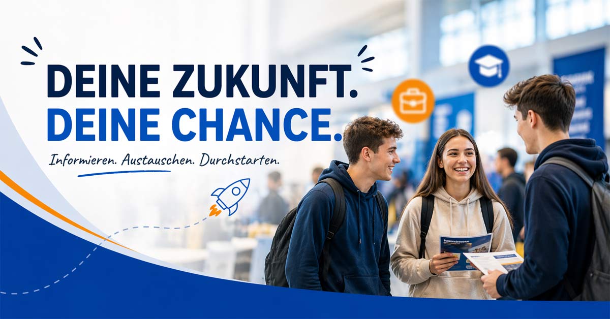 Deine Zukunft beginnt hier! Über 20 Betriebe, persönliche Gespräche und gute Einblicke: Komm am 12. Mai zur Berufsinfomesse in Adenau und finde Deinen Weg!