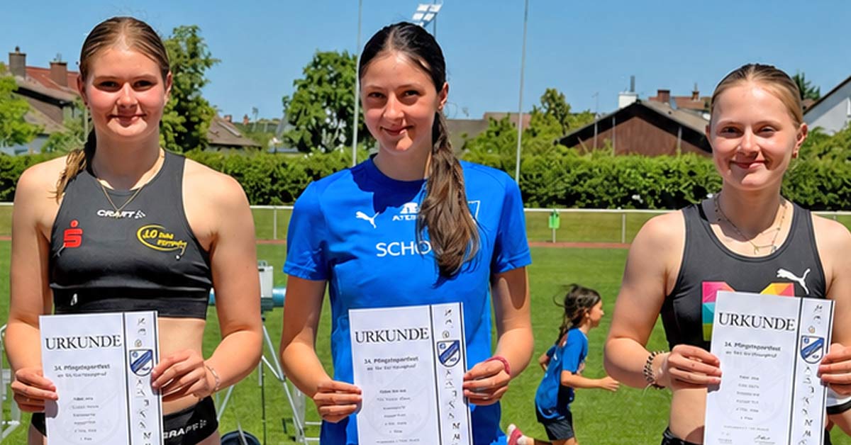 Die 15-jährige Lina Näkel (l.) begeisterte in Limburgerhof mit Mehrkampf-Sieg und DM-Normen.
