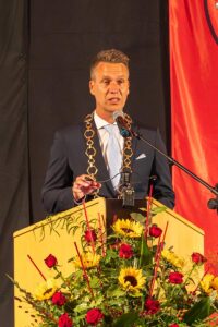 Bürgermeister Pascal Rowald bei seiner Antrittsrede.