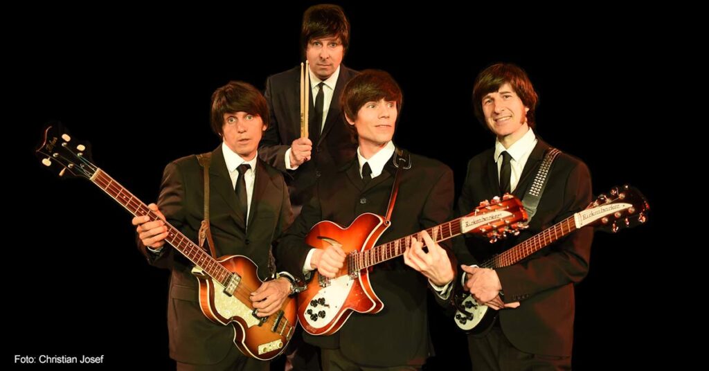 The Quarrymen Beatles setzen auf Frisuren, Kostüme, historische Instrumente und den Sound ihrer großen Vorbilder. Am 10. Oktober kommen sie in den Winzerverein.