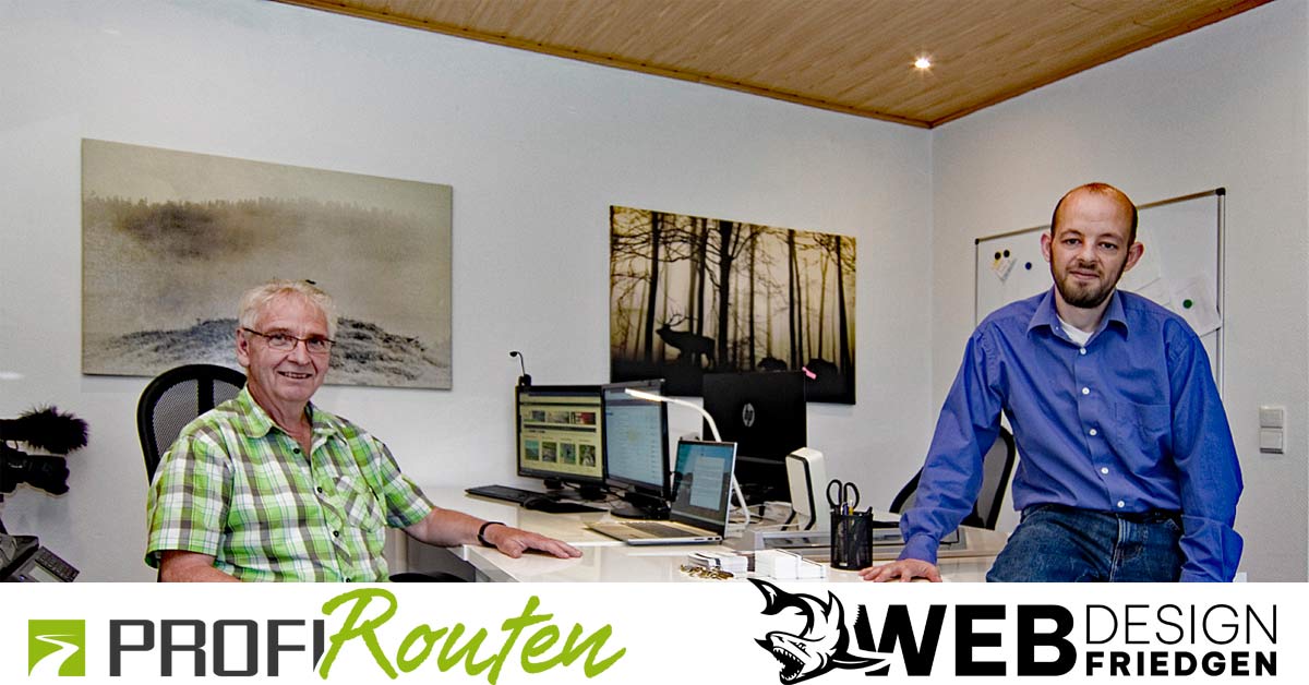 Konrad Friedgen (l.) aus Wehr betreibt das Online-Portal Profirouten.de zusammen mit Webdesign Friedgen. Dahinter steht sein Sohn Daniel (r.).